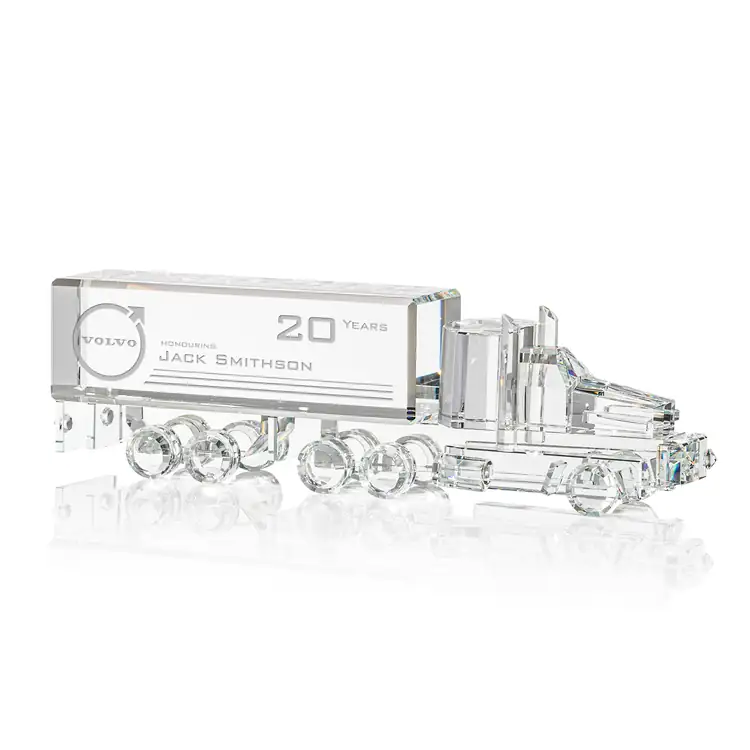 18-Wheeler Crystal Truck Award - Deep Etch #4
