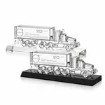 Trophée camion à 18 roues sur socle en cristal optique - Gravure