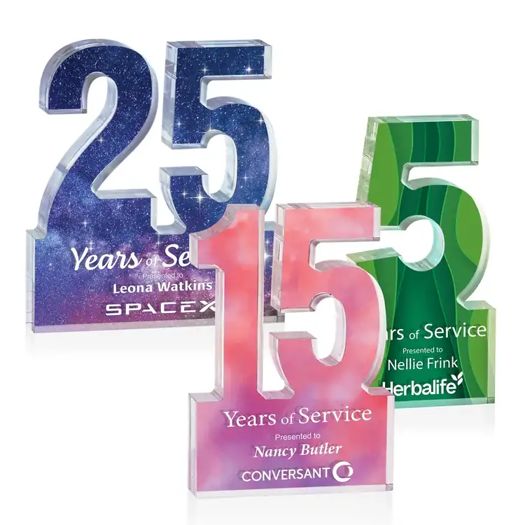 Astoria Acrylic Number Award - Multicolor Double-Sided