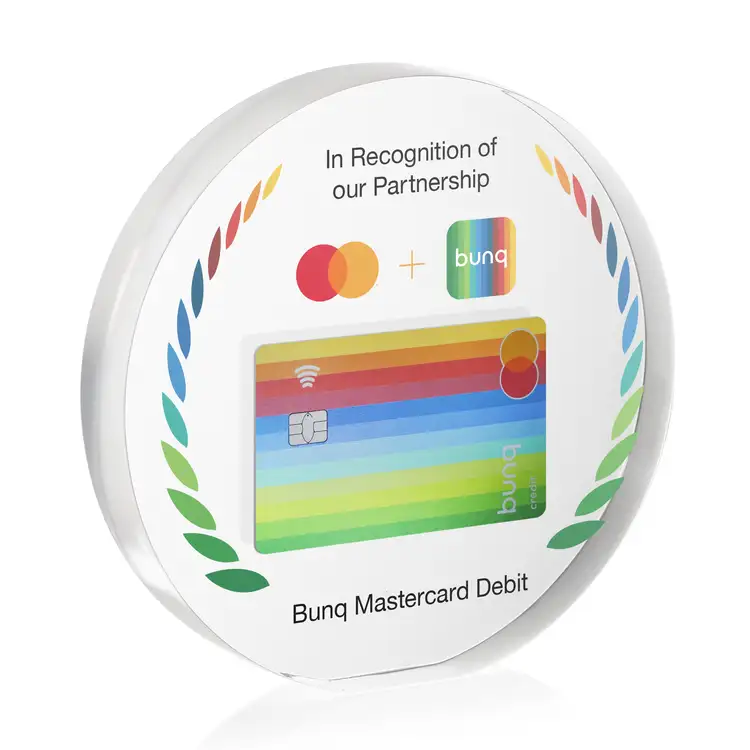 Embedment - Circle Award - Acrylic - Engraved and Multicolor