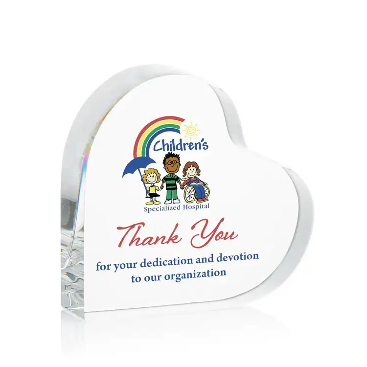 Trophée coeur Kashmir en cristal optique - Multicolore