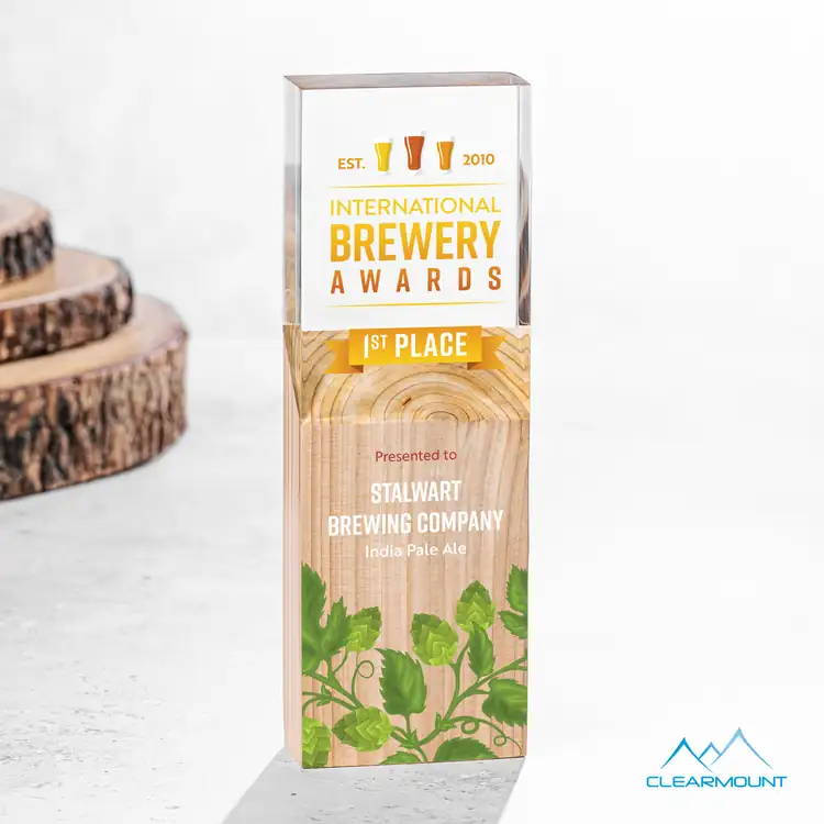 Plante Wood and Acrylic Column Award - Multicolor #4