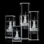 Trophée colonne Robson en cristal - Gravure 3D