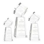 Trophée cube Burrill en cristal optique sur socle Novita - Gravure