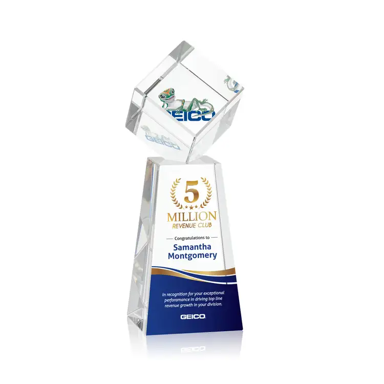 Burrill Optical Crystal Cube Award on Novita Base - Multicolor #2