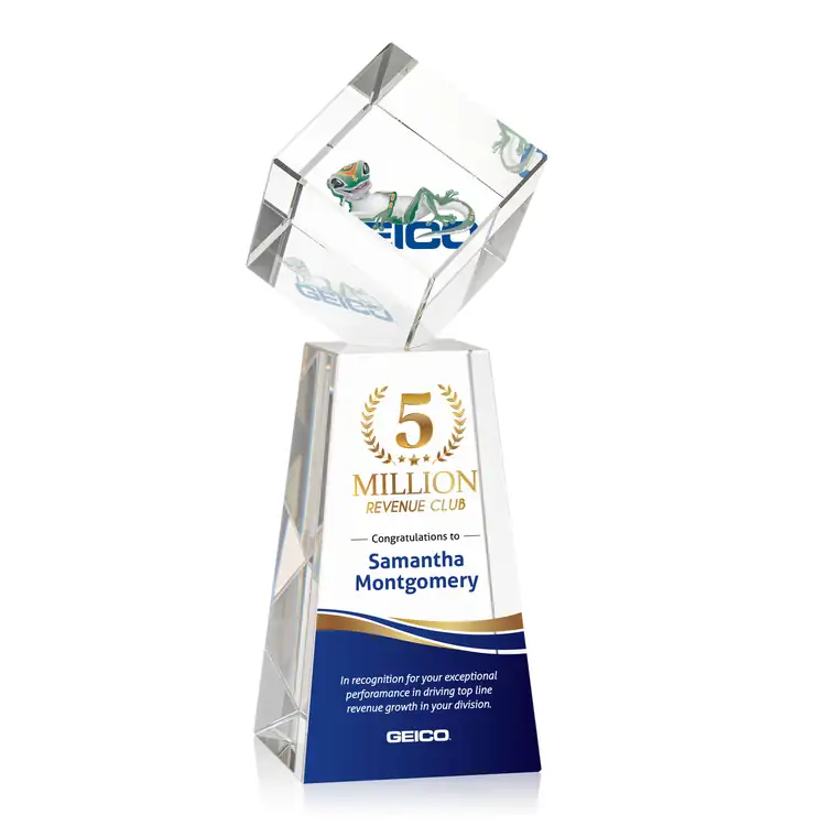 Burrill Optical Crystal Cube Award on Novita Base - Multicolor #4