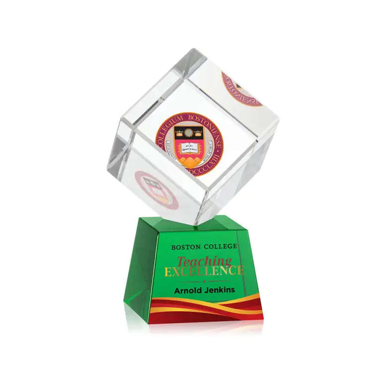Trophée cube Burrill en cristal optique sur socle Robson - Multicolore #14