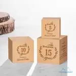 Trophée cube Feuille Clearmount en bois - Gravure