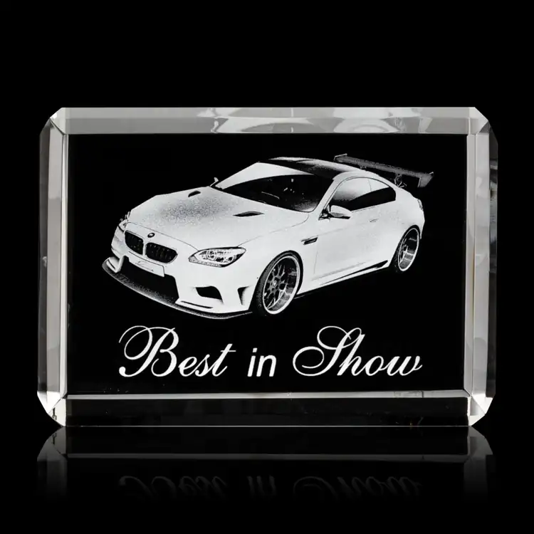 Fulton Optical Crystal Cube Award - 3D Subsurface Engraving #2