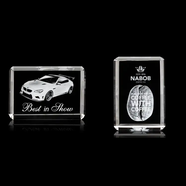 Fulton Optical Crystal Cube Award - 3D Subsurface Engraving
