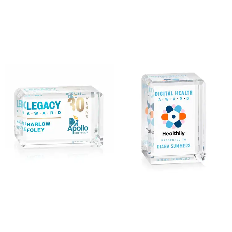 Fulton Optical Crystal Cube Award - Full-Colour Print