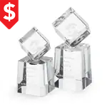 Trophée cube rotatif Stroud en cristal optique