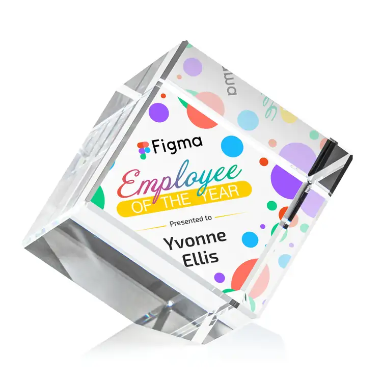 Burrill Optical Crystal Corner Cube Award - Multicolor