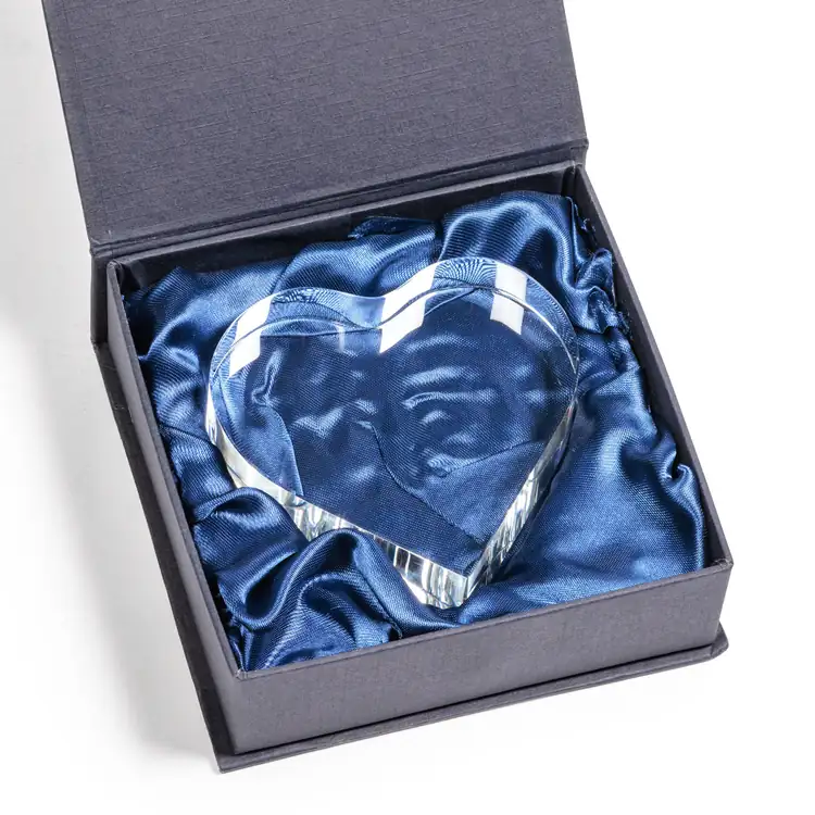 Kashmir Standing Heart Crystal Award - Deep Etch #3