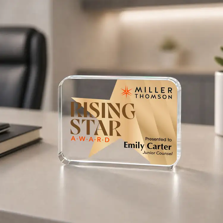 Calverley Starfire Crystal Desk Award - Multicolor #3