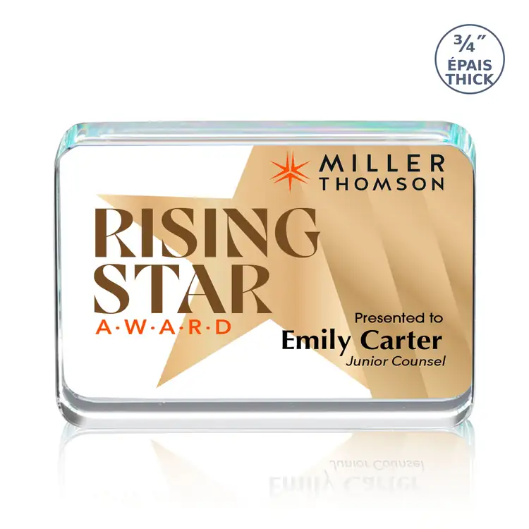 Calverley Starfire Crystal Desk Award - Multicolor