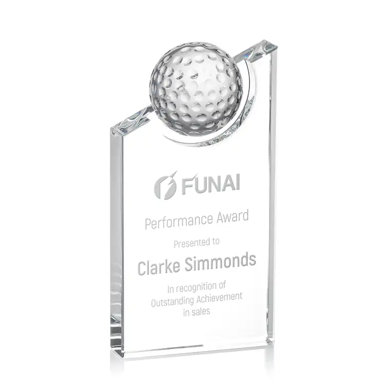 Axis Optical Crystal Golf Award - Deep Etch