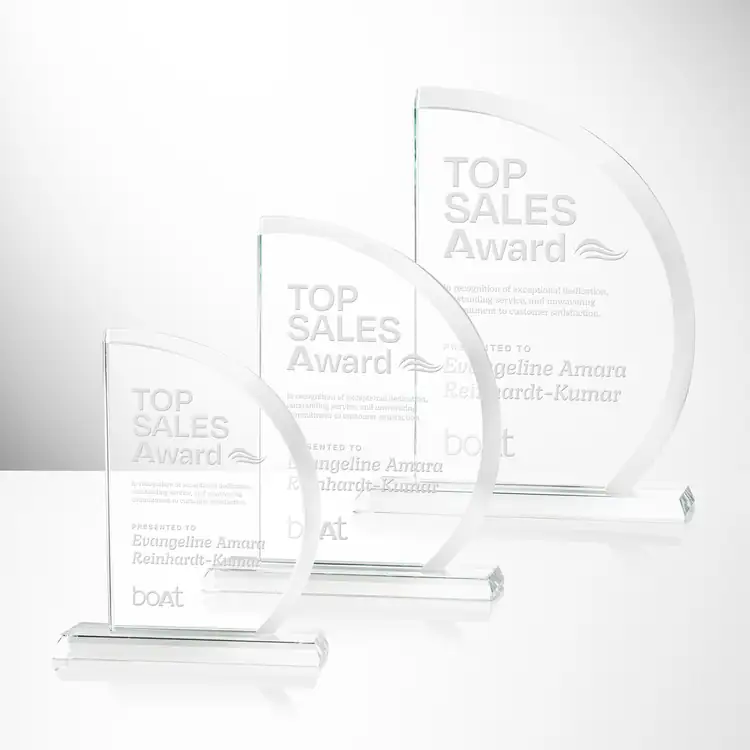 Truscott Starfire Crystal Half-Moon Award