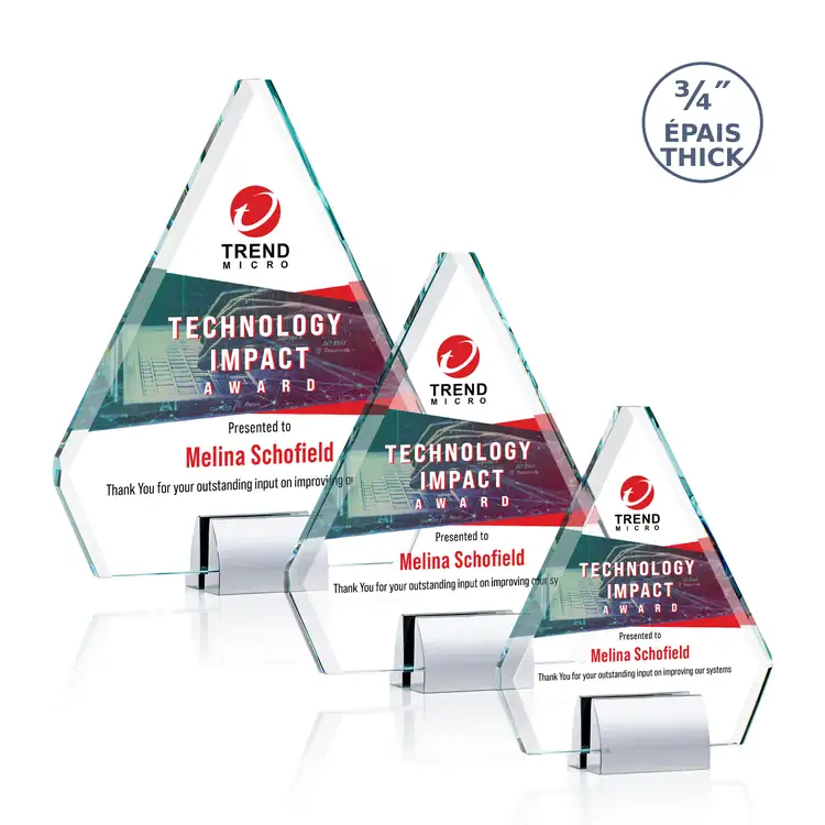 Roxborough Starfire Crystal Diamond Award - Chrome - Multicolor