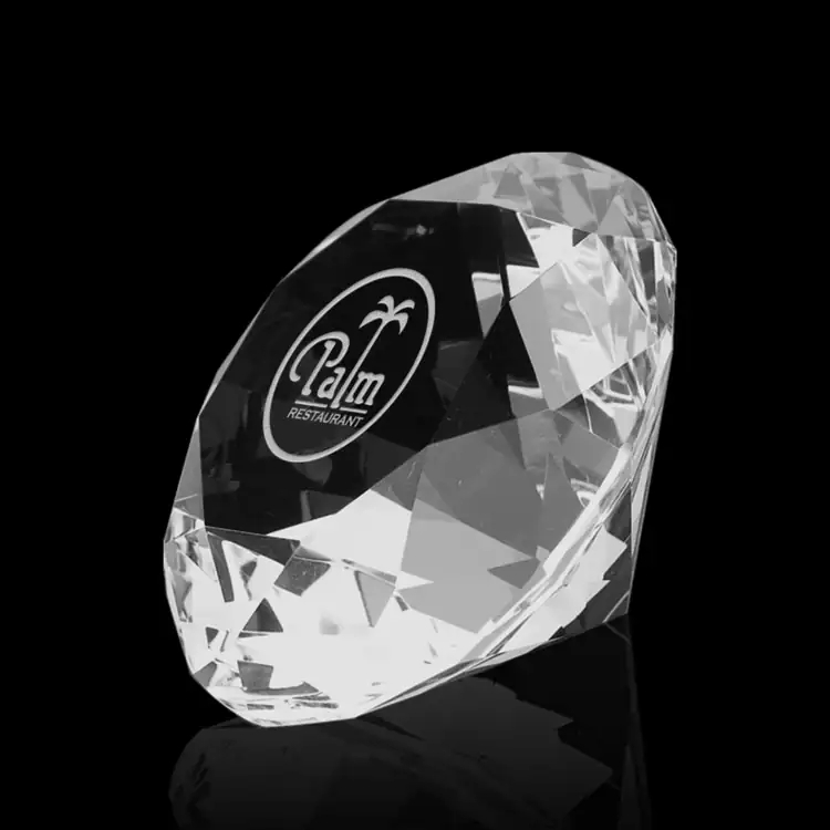 Trophée diamant en cristal optique - Gravure #2