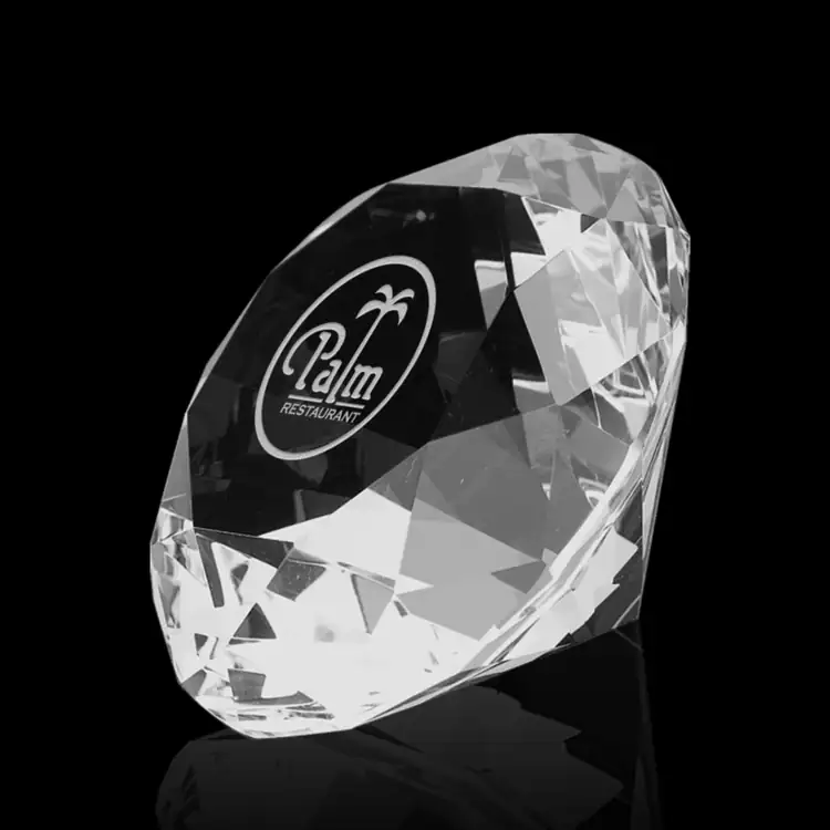 Trophée diamant en cristal optique - Gravure #3