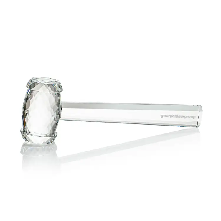Optical Crystal Gavel Award - Deep Etch