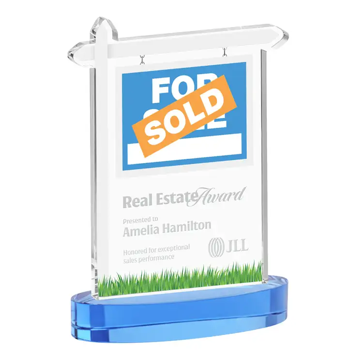Real Estate Starfire Crystal Award on Alberton Base - Deep Etch #10