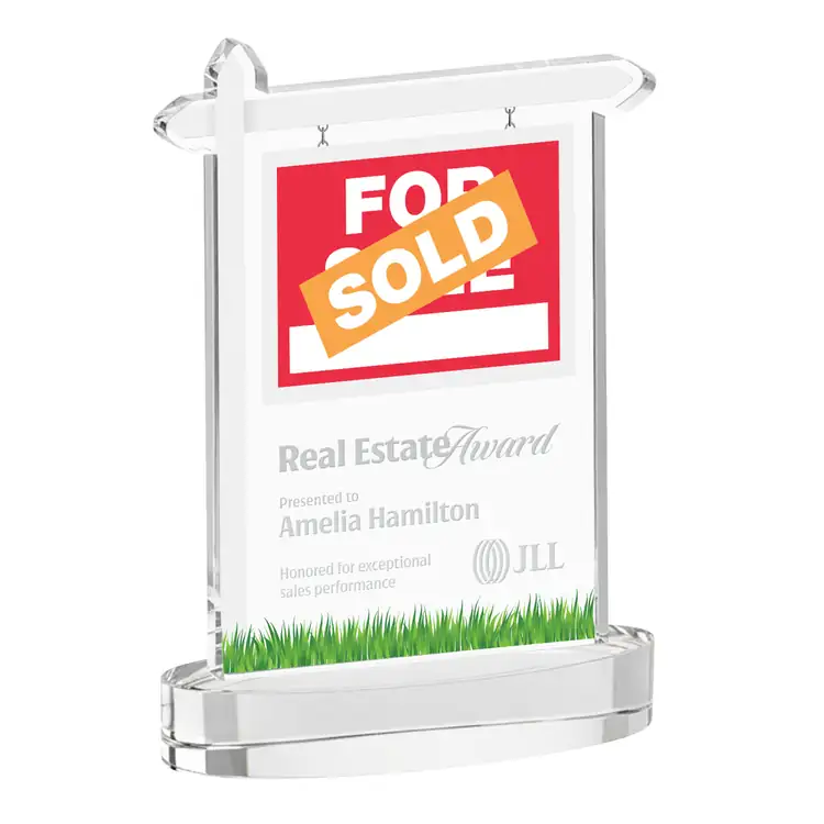 Real Estate Starfire Crystal Award on Alberton Base - Deep Etch #2