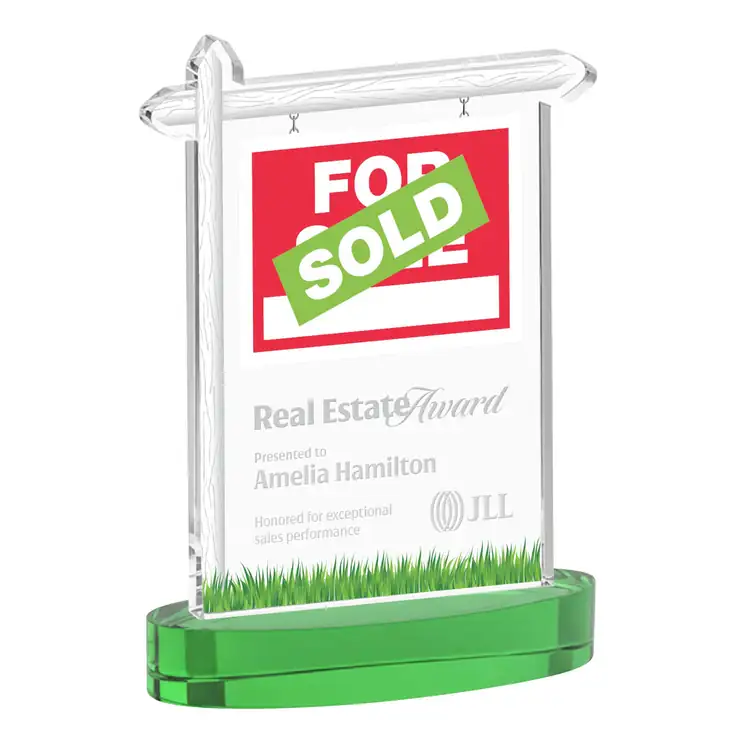 Real Estate Starfire Crystal Award on Alberton Base - Deep Etch #5