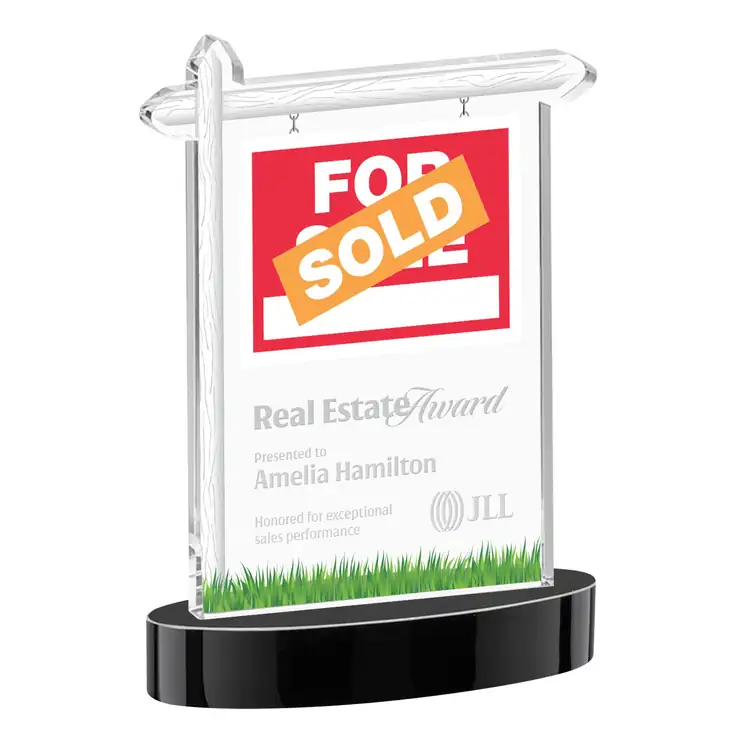 Real Estate Starfire Crystal Award on Alberton Base - Deep Etch #6