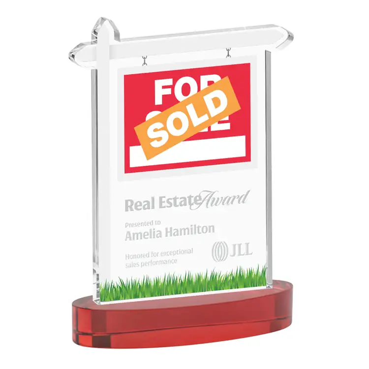 Real Estate Starfire Crystal Award on Alberton Base - Deep Etch #8
