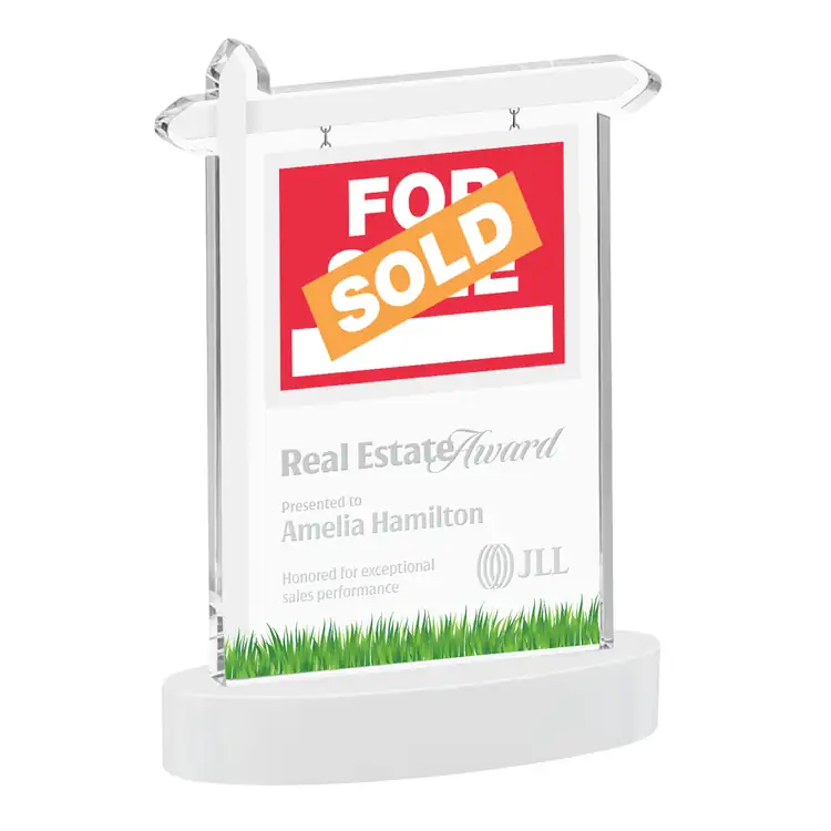 Real Estate Starfire Crystal Award on Alberton Base - Deep Etch #9