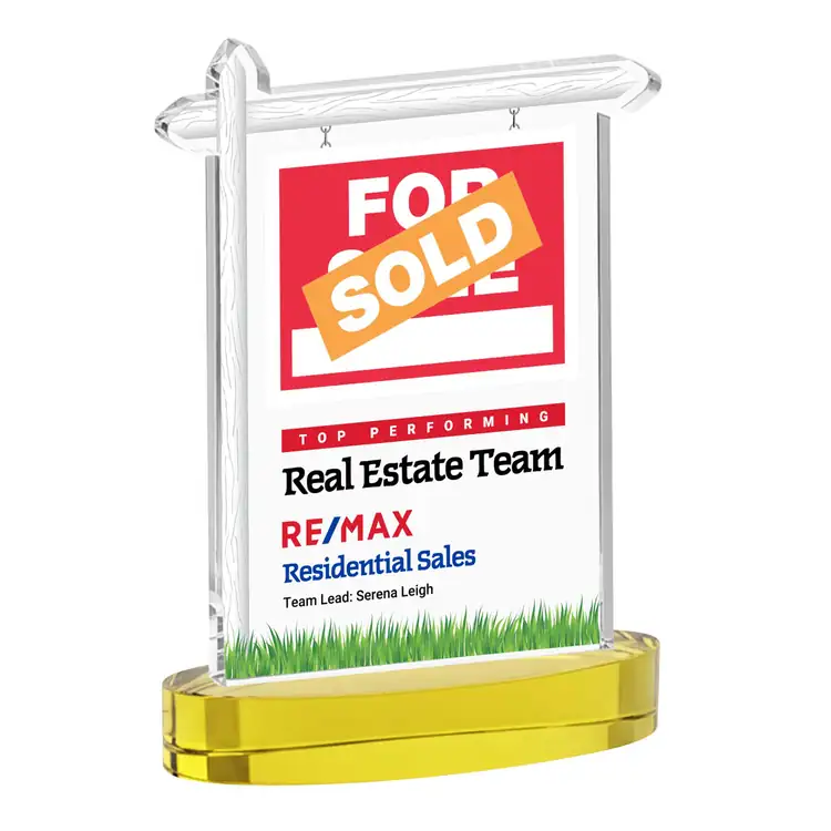 Real Estate Starfire Crystal Award on Alberton Base - Multicolor #4