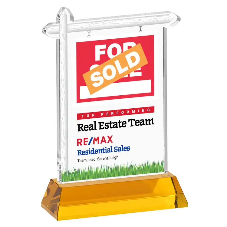 Real Estate Starfire Crystal Award on Hartford Base - Multicolor #3