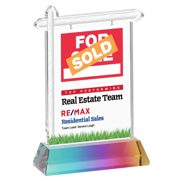 Real Estate Starfire Crystal Award on Hartford Base - Multicolor #8