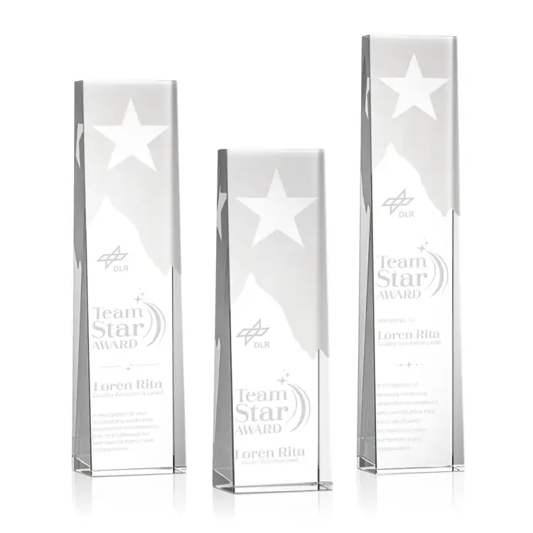 Artemus Star Crystal Award - Deep Etch