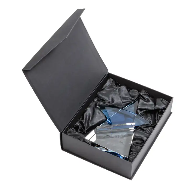 Benita Blue Crystal Star Award on Clear Base - Deep Etch #5