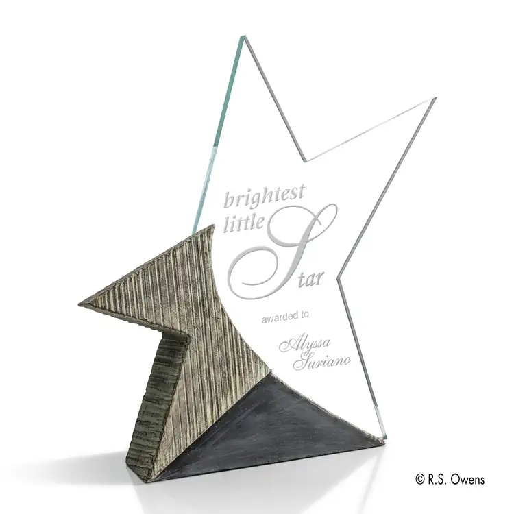 RS Owens Brilliance Jade Acrylic Star Award