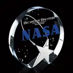 Trophée étoile Cygnus en cristal optique et chrome