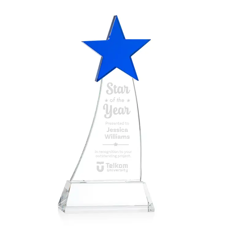 Blue Manolita Star Award on Clear Base #3