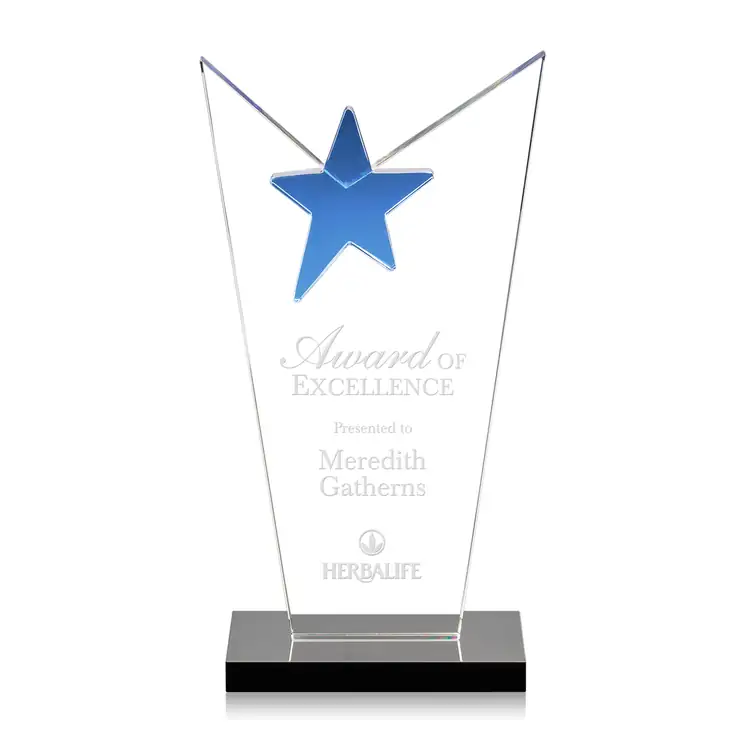 McKinley Blue Optical Crystal Star Award #3