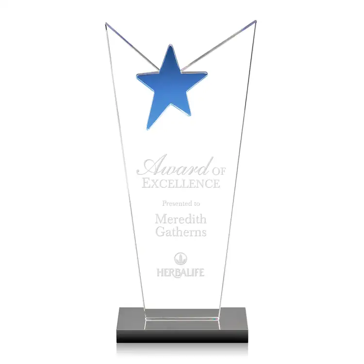 McKinley Blue Optical Crystal Star Award #4