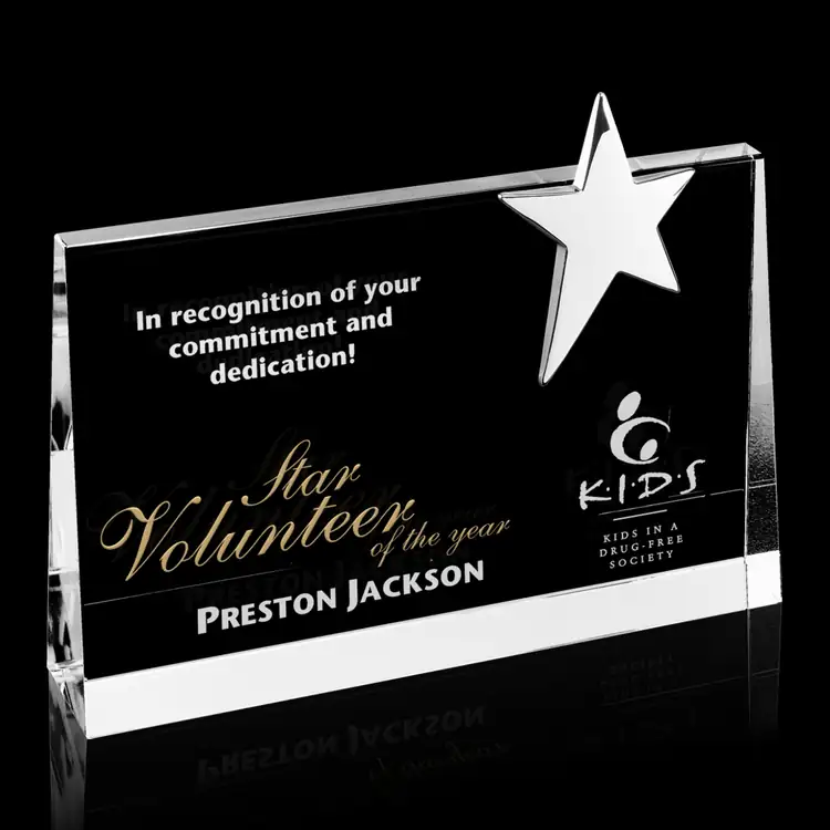 Mensa Optical Crystal and Chrome Star Award