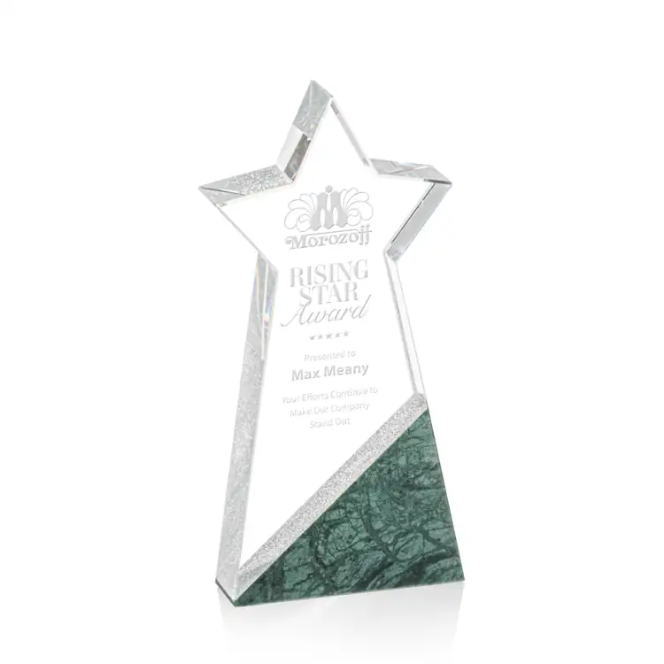 Trophée étoile Taunton en cristal optique et granit #2