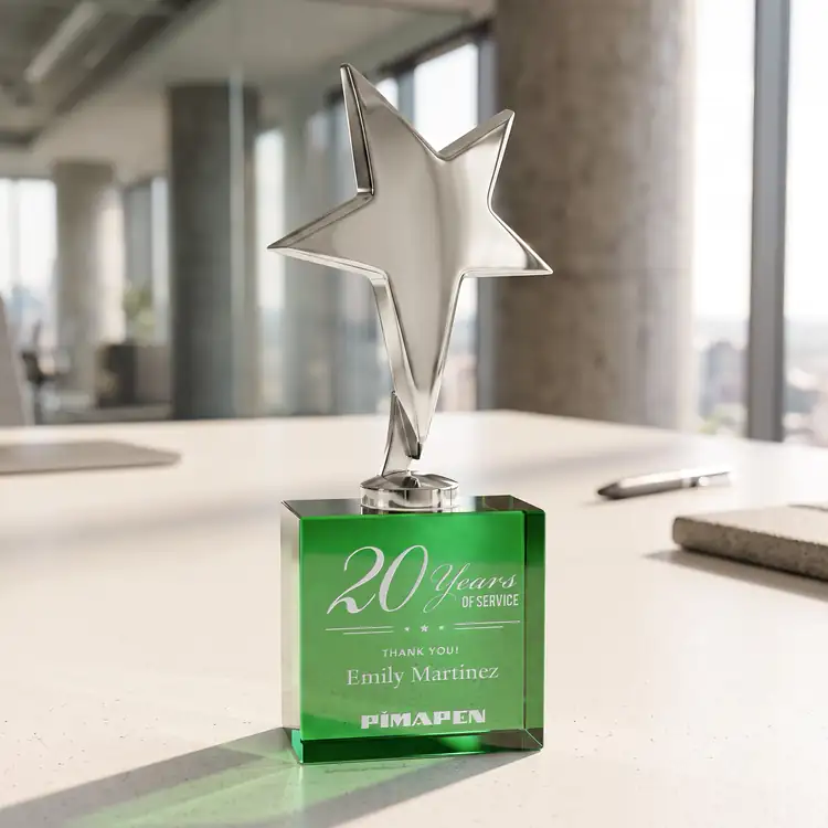 Tuscany Star Award on Woodlawn Base - Engraved #11