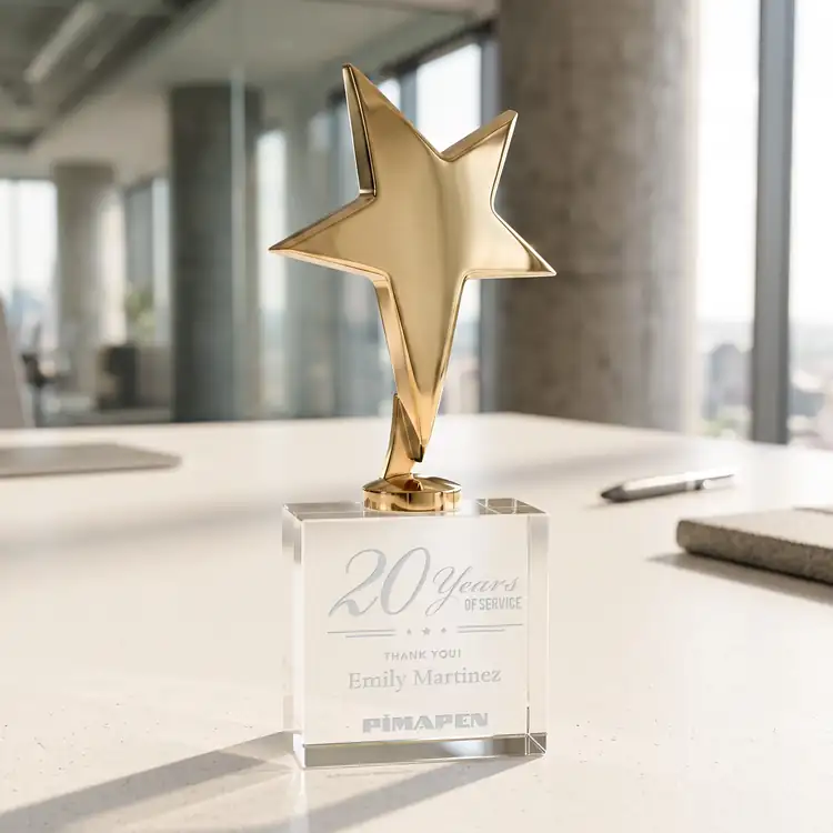 Tuscany Star Award on Woodlawn Base - Engraved #14