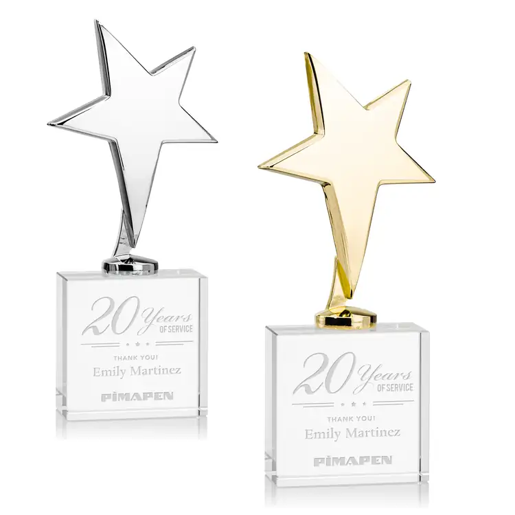 Tuscany Star Award on Woodlawn Base - Engraved