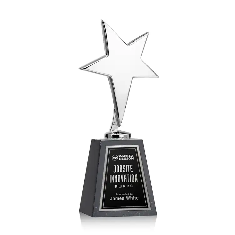 Tuscany Star Award on Tall Marble Base - Engraved #2