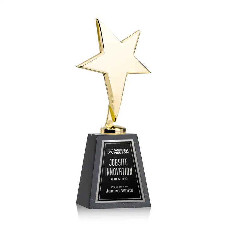 Tuscany Star Award on Tall Marble Base - Engraved #3
