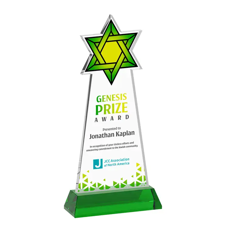 Star of David Starfire Crystal Award on Hartford Base - Multicolor #5
